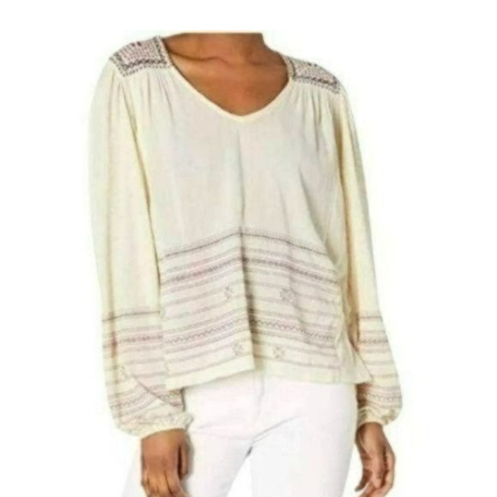 Lucky Brand Cream Relaxed Boxy Blouse